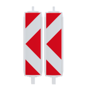 Plastic traffic panel type 60 | film RA2/B, arrowed | on both sides indicating left | red / white